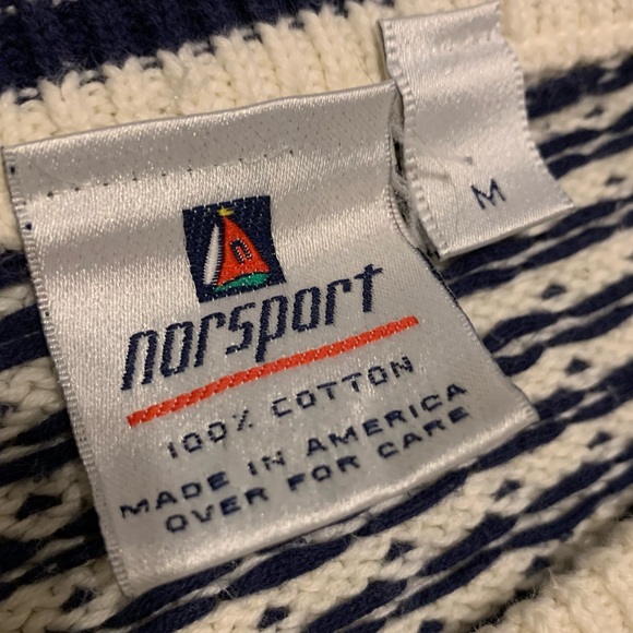 Vintage Norsport Cotton Knit Crewneck Sweater Sz M - Picture 4 of 4